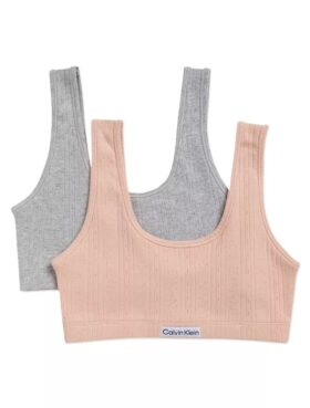 Conjunto de 2 Bralettes com canelado e logótipo