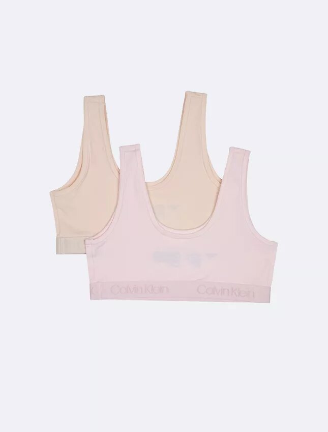 Conjunto de 2 Bralettes com faixa com logótipo para meninas Conjunto de 2 Bralettes com faixa com logótipo para meninas