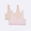 Conjunto de 2 Bralettes com faixa com logótipo para meninas Conjunto de 2 Bralettes com faixa com logótipo para meninas