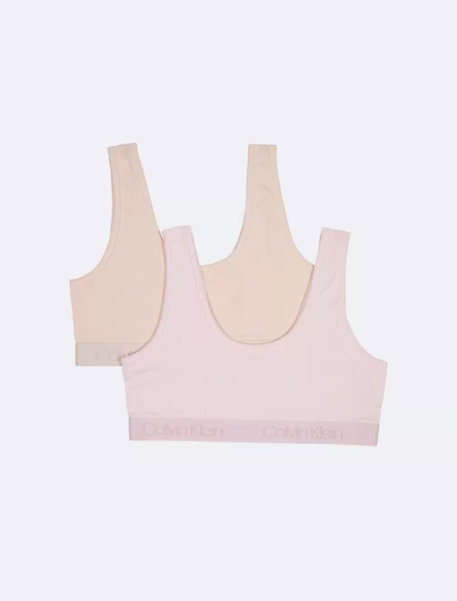 Conjunto de 2 Bralettes com faixa com logótipo para meninas Conjunto de 2 Bralettes com faixa com logótipo para meninas
