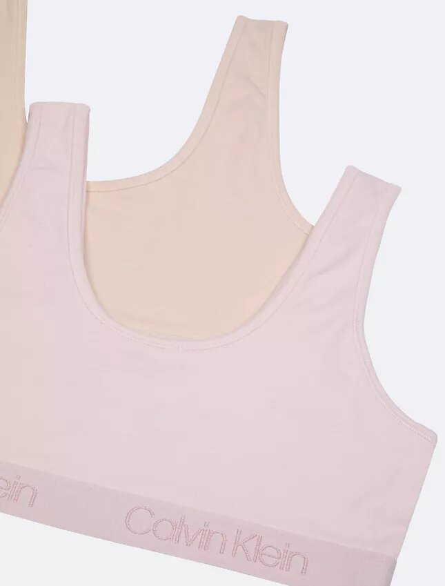 Conjunto de 2 Bralettes com faixa com logótipo para meninas Conjunto de 2 Bralettes com faixa com logótipo para meninas