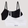 Conjunto de 2 Bralettes curtas com logótipo em canelado Conjunto de 2 Bralettes curtas com logótipo em canelado
