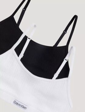 Conjunto de 2 Bralettes curtas com logótipo em canelado