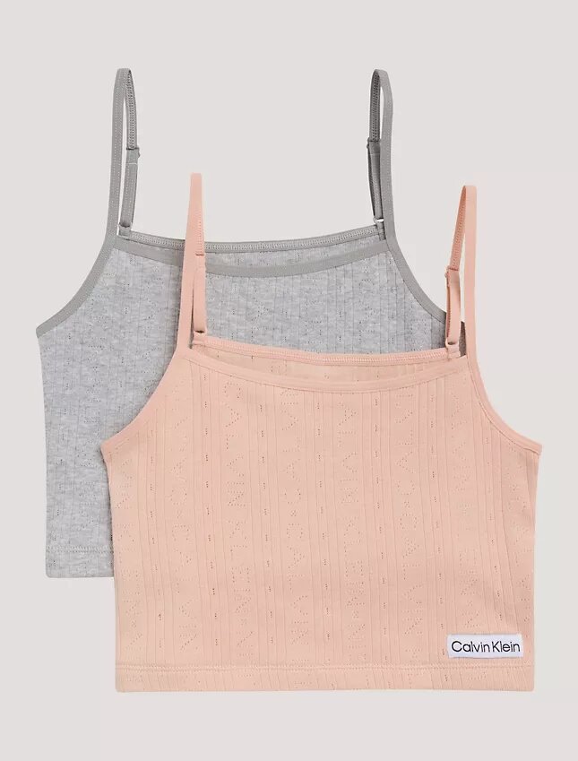 Conjunto de 2 camisolas com logótipo em malha canelada Conjunto de 2 camisolas com logótipo em malha canelada