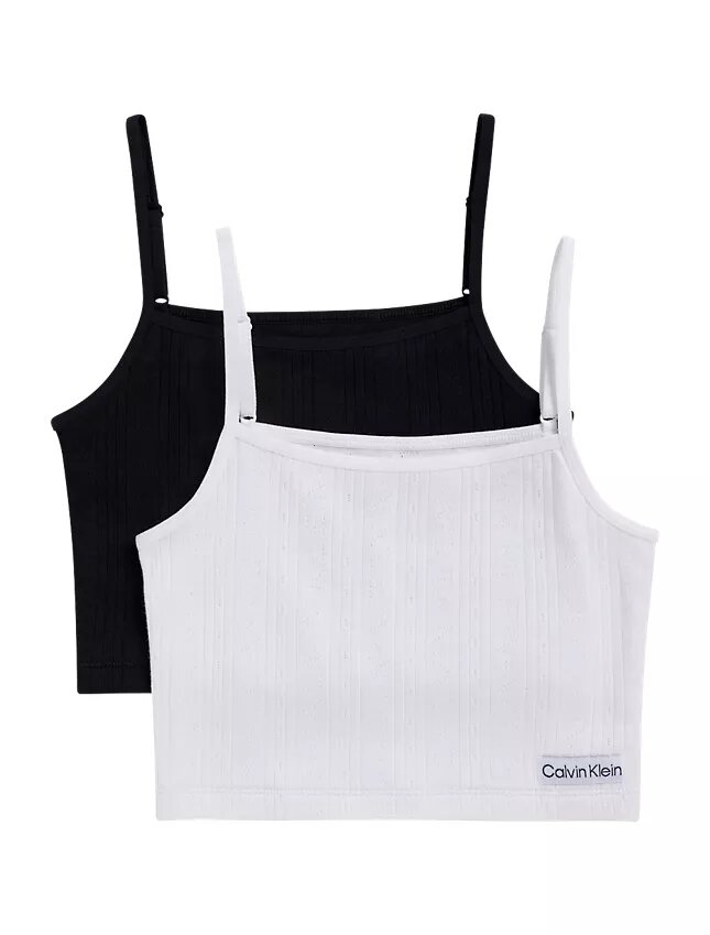 Conjunto de 2 camisolas com logótipo em malha canelada Conjunto de 2 camisolas com logótipo em malha canelada