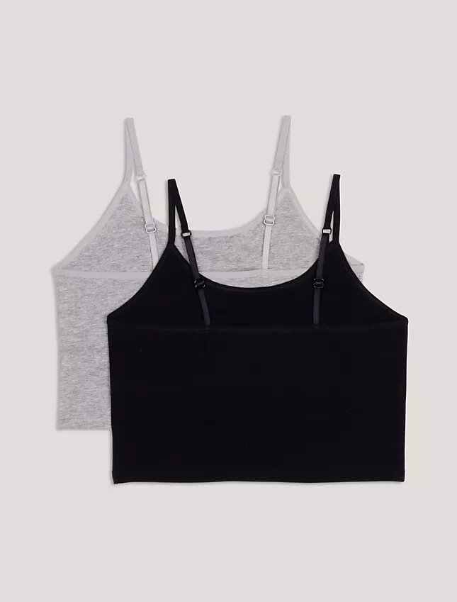 Conjunto de 2 camisolas com sutiã incorporado para meninas Conjunto de 2 camisolas com sutiã incorporado para meninas