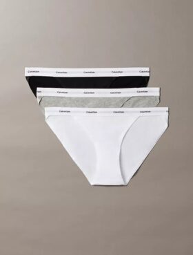 Conjunto de 3 biquínis de fio dental em malha elástica de Cotton Stretch