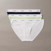 Conjunto de 3 biquínis de fio dental em malha elástica de Cotton Stretch
