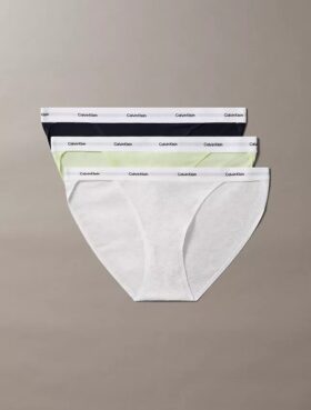 Conjunto de 3 biquínis de fio dental em malha elástica de Cotton Stretch