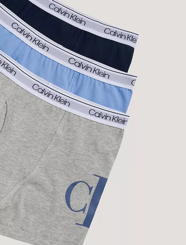 Conjunto de 3 Boxers justos de algodão Cotton Stretch com Monogram para meninos Conjunto de 3 Boxers justos de algodão Cotton Stretch com Monogram para meninos