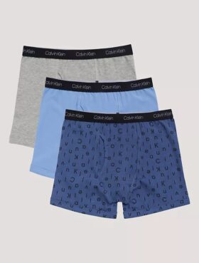 Conjunto de 3 Boxers justos em algodão Cotton Stretch para meninos Conjunto de 3 Boxers justos em algodão Cotton Stretch para meninos