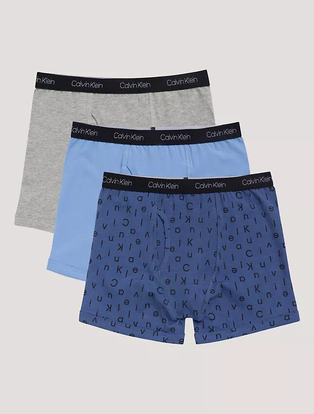 Conjunto de 3 Boxers justos em algodão Cotton Stretch para meninos Conjunto de 3 Boxers justos em algodão Cotton Stretch para meninos