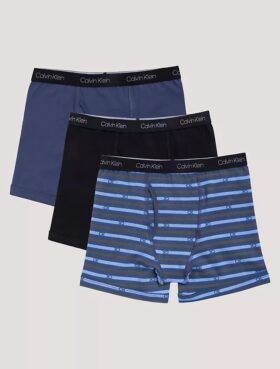 Conjunto de 3 Boxers justos em algodão Cotton Stretch para meninos Conjunto de 3 Boxers justos em algodão Cotton Stretch para meninos