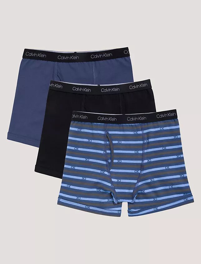 Conjunto de 3 Boxers justos em algodão Cotton Stretch para meninos Conjunto de 3 Boxers justos em algodão Cotton Stretch para meninos