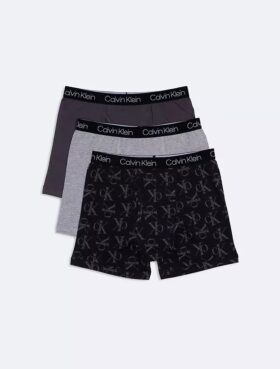 Conjunto de 3 Boxers justos em algodão Cotton Stretch para meninos Conjunto de 3 Boxers justos em algodão Cotton Stretch para meninos