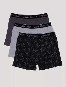 Conjunto de 3 Boxers justos em algodão Cotton Stretch para meninos Conjunto de 3 Boxers justos em algodão Cotton Stretch para meninos