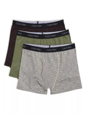 Conjunto de 3 Boxers justos em algodão Cotton Stretch para meninos Conjunto de 3 Boxers justos em algodão Cotton Stretch para meninos