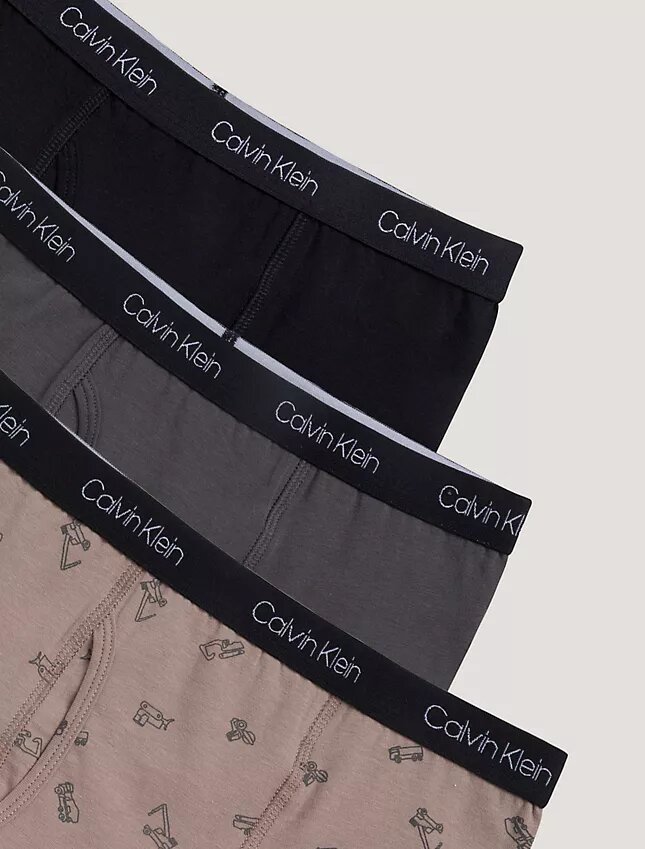 Conjunto de 3 Boxers justos em algodão Cotton Stretch para meninos Conjunto de 3 Boxers justos em algodão Cotton Stretch para meninos