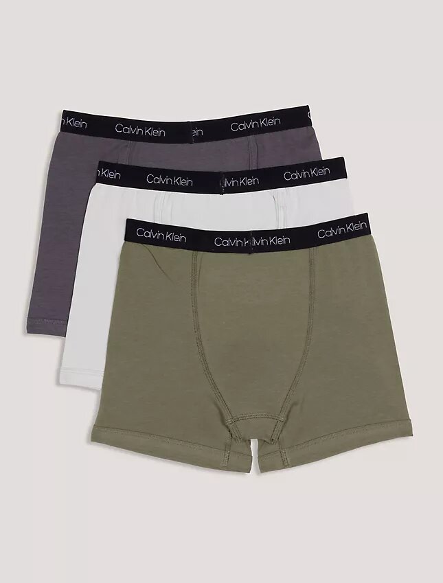 Conjunto de 3 Boxers justos em algodão Cotton Stretch para meninos Conjunto de 3 Boxers justos em algodão Cotton Stretch para meninos