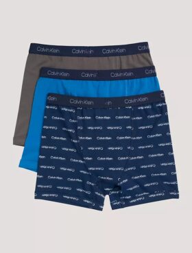 Conjunto de 3 Boxers justos em algodão Cotton Stretch para meninos Conjunto de 3 Boxers justos em algodão Cotton Stretch para meninos