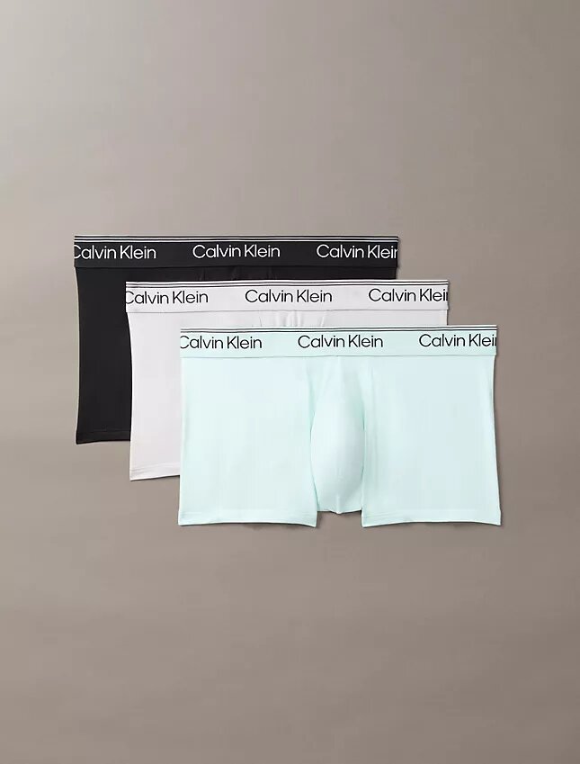Conjunto de 3 boxers Low Rise Trunk em microfibra elástica Conjunto de 3 boxers Low Rise Trunk em microfibra elástica