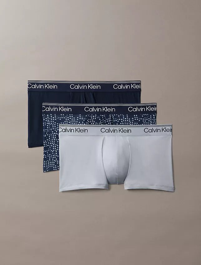Conjunto de 3 boxers Low Rise Trunk em microfibra elástica Conjunto de 3 boxers Low Rise Trunk em microfibra elástica