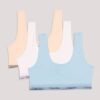 Conjunto de 3 Bralettes com decote redondo para meninas Conjunto de 3 Bralettes com decote redondo para meninas