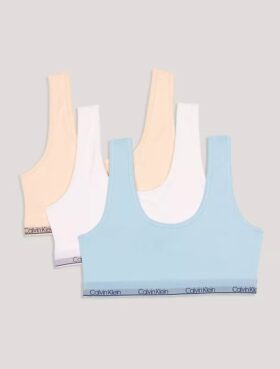 Conjunto de 3 Bralettes com decote redondo para meninas