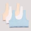 Conjunto de 3 Bralettes com decote redondo para meninas Conjunto de 3 Bralettes com decote redondo para meninas