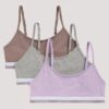 Conjunto de 3 bralettes curtas em Cotton Stretch para meninas Conjunto de 3 bralettes curtas em Cotton Stretch para meninas
