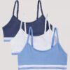 Conjunto de 3 bralettes curtas em Cotton Stretch para meninas Conjunto de 3 bralettes curtas em Cotton Stretch para meninas