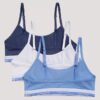 Conjunto de 3 bralettes curtas em Cotton Stretch para meninas Conjunto de 3 bralettes curtas em Cotton Stretch para meninas