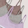 Conjunto de 3 bralettes curtas em Cotton Stretch para meninas Conjunto de 3 bralettes curtas em Cotton Stretch para meninas