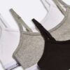 Conjunto de 3 bralettes curtas Modern Cotton para meninas Conjunto de 3 bralettes curtas Modern Cotton para meninas