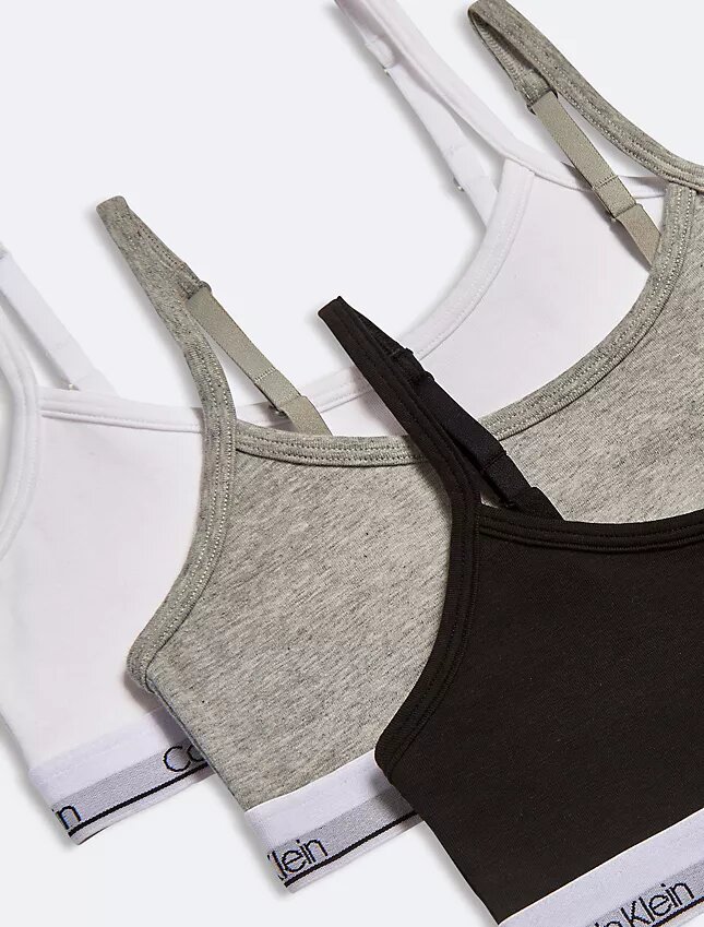Conjunto de 3 bralettes curtas Modern Cotton para meninas Conjunto de 3 bralettes curtas Modern Cotton para meninas