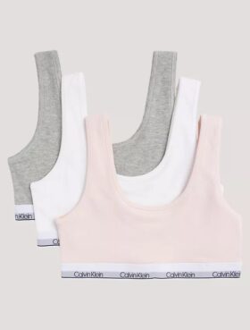 Conjunto de 3 Bralettes de algodão Cotton Stretch para meninas, Unlined
