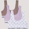 Conjunto de 3 Bralettes de algodão Cotton Stretch para meninas, Unlined