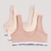 Conjunto de 3 Bralettes de algodão Cotton Stretch para meninas, Unlined Conjunto de 3 Bralettes de algodão Cotton Stretch para meninas, Unlined
