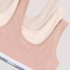 Conjunto de 3 Bralettes de algodão Cotton Stretch para meninas, Unlined Conjunto de 3 Bralettes de algodão Cotton Stretch para meninas, Unlined