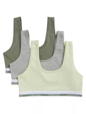 Conjunto de 3 Bralettes em Cotton Stretch para meninas