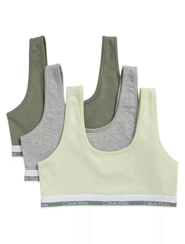 Conjunto de 3 Bralettes em Cotton Stretch para meninas Conjunto de 3 Bralettes em Cotton Stretch para meninas