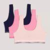 Conjunto de 3 Bralettes em Cotton Stretch para meninas Conjunto de 3 Bralettes em Cotton Stretch para meninas