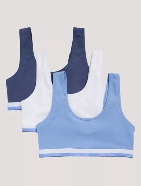Conjunto de 3 Bralettes em Cotton Stretch para meninas