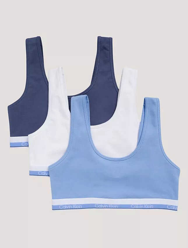 Conjunto de 3 Bralettes em Cotton Stretch para meninas Conjunto de 3 Bralettes em Cotton Stretch para meninas