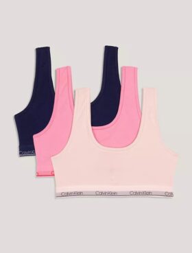 Conjunto de 3 Bralettes em Cotton Stretch para meninas