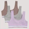 Conjunto de 3 Bralettes em Cotton Stretch para meninas Conjunto de 3 Bralettes em Cotton Stretch para meninas