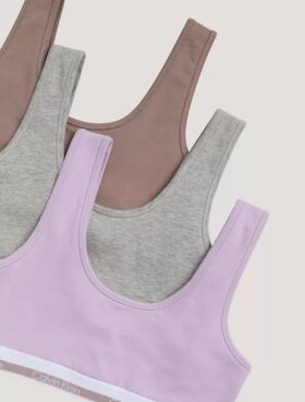 Conjunto de 3 Bralettes em Cotton Stretch para meninas