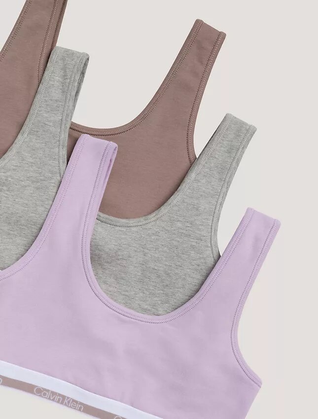 Conjunto de 3 Bralettes em Cotton Stretch para meninas Conjunto de 3 Bralettes em Cotton Stretch para meninas
