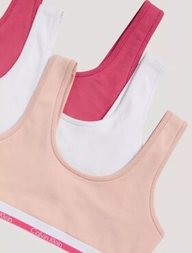Conjunto de 3 Bralettes em Cotton Stretch para meninas