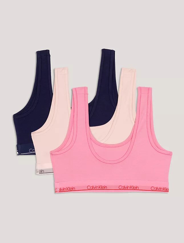 Conjunto de 3 Bralettes em Cotton Stretch para meninas Conjunto de 3 Bralettes em Cotton Stretch para meninas